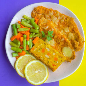 Low Carb - FILÉ DE SAINT PETER À PARMEGIANA COM CUSCUZ E VEGETAIS GRELHADOS