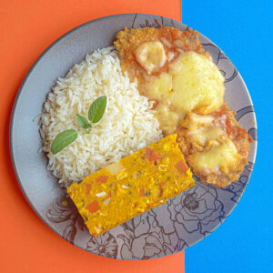 Dia a Dia - FILÉ DE SAINT PETER À PARMEGIANA COM CUSCUZ E ARROZ BRANCO