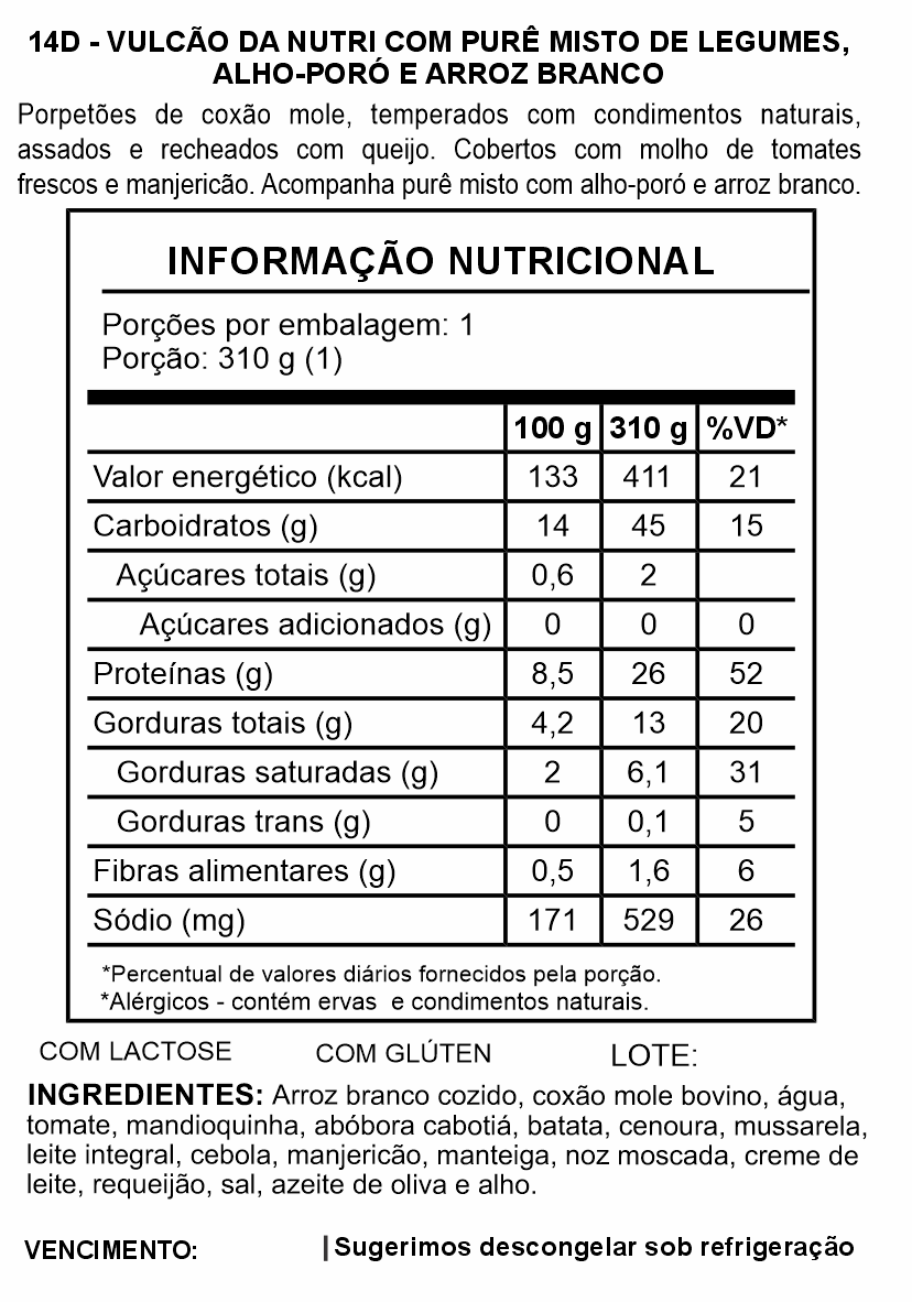 Dia a Dia - VULCÃO DA NUTRI COM PURÊ MISTO DE LEGUMES E ALHO-PORÓ - Imagem 2